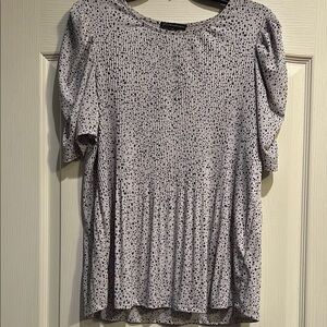 Adrianna Papell Black and White Speckled Blouse